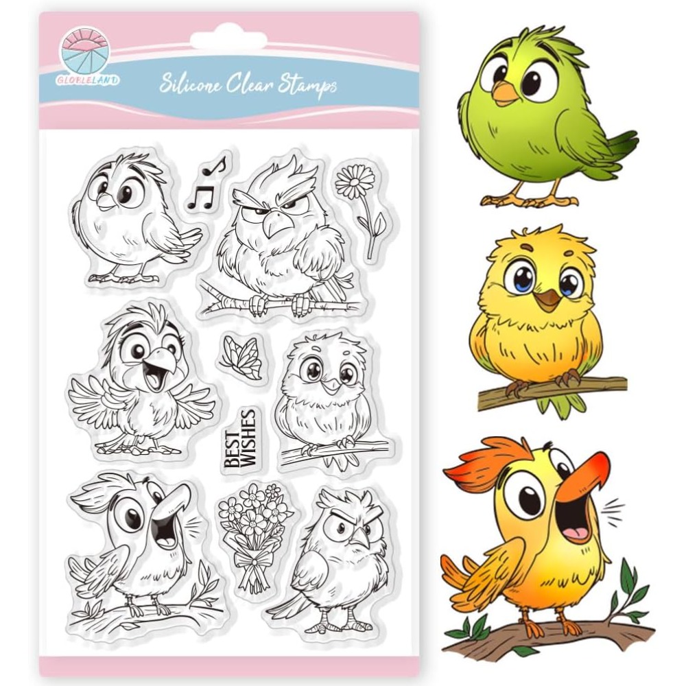 Clear Silicone Stamps For Card Making - Funny Bird Clear Stamps for Scrapbooking