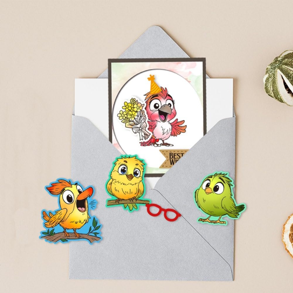 Funny Bird Clear Stamps for Sc - огляд і ціна Clear Silicone Stamps For Card Making
