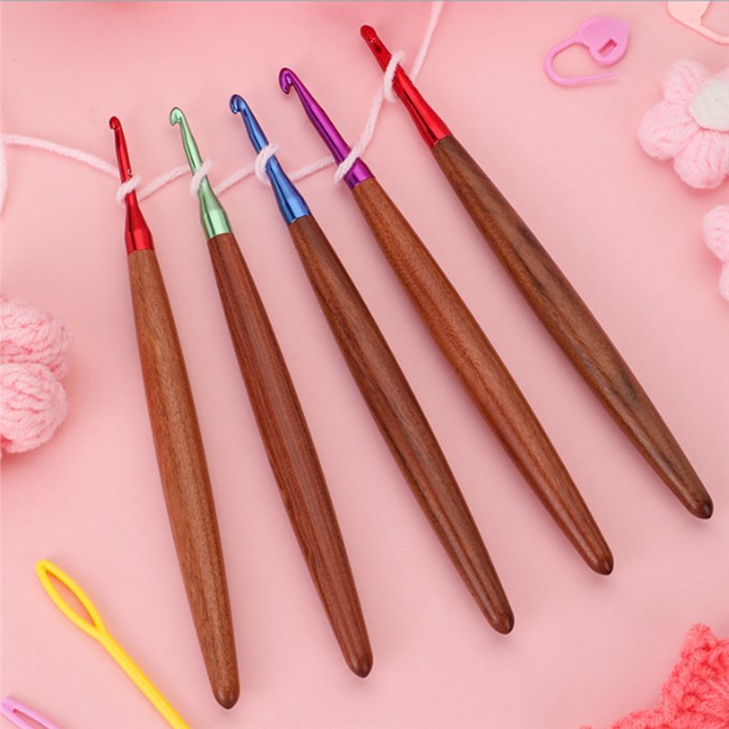 A11E-Crochet Hooks Set, Ergono - огляд і ціна Wooden Crochet Hooks Ergonomic Handle