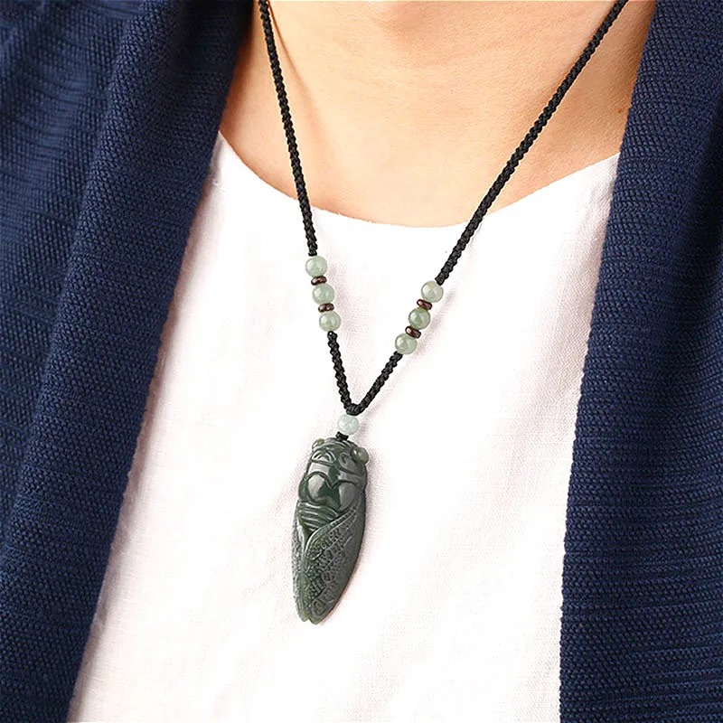 Natural Hetian Jade Cicada Pen - огляд і ціна Beading