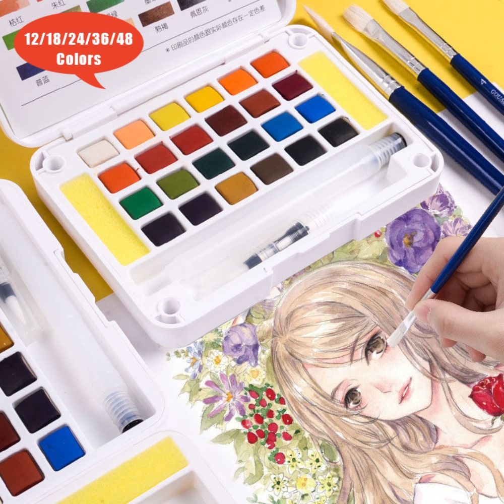 With Water Brush Pen Watercolo - огляд і ціна Watercolor Paint Set Solid Pigment