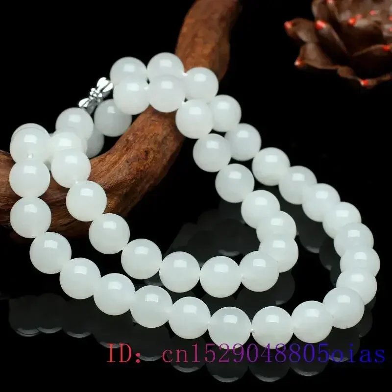 White Jade Beaded Necklace Bea - огляд і ціна Beading