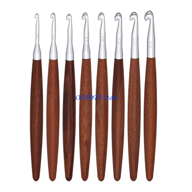 367A 8Pcs Wooden Handle Croche - огляд і ціна Wooden Crochet Hooks Ergonomic Handle