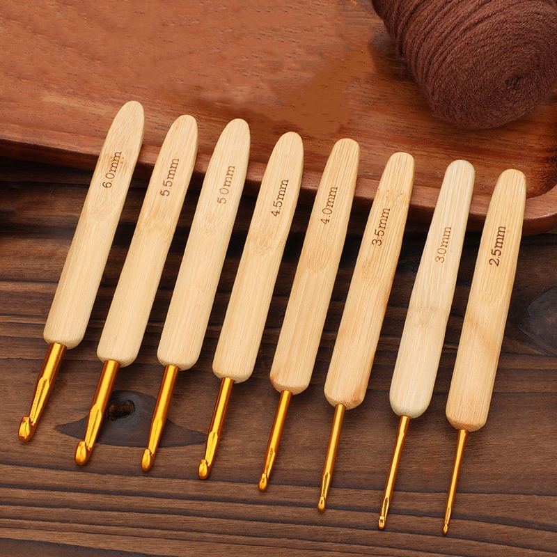 Bamboo Wooden Handle Crochet H - огляд і ціна Wooden Crochet Hooks Ergonomic Handle
