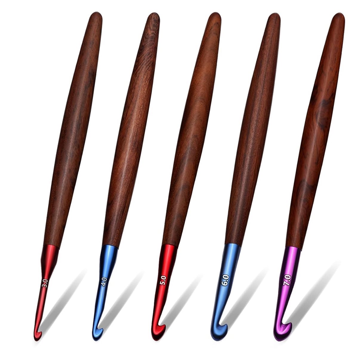 2026 New Crochet Hooks Set, Er - огляд і ціна Wooden Crochet Hooks Ergonomic Handle