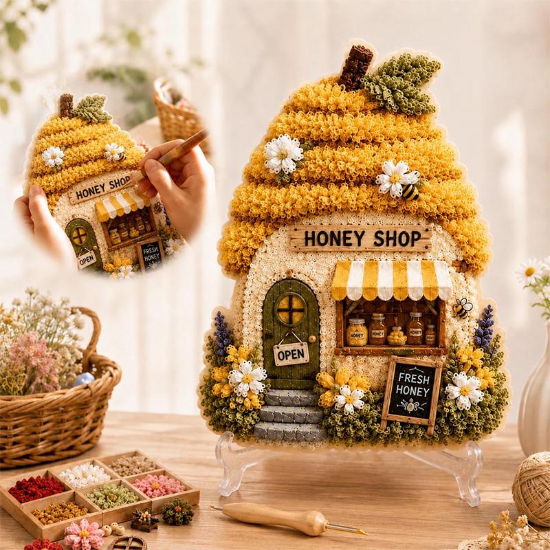 3D Mushroom House Poke Art DIY - огляд і ціна Embroidery