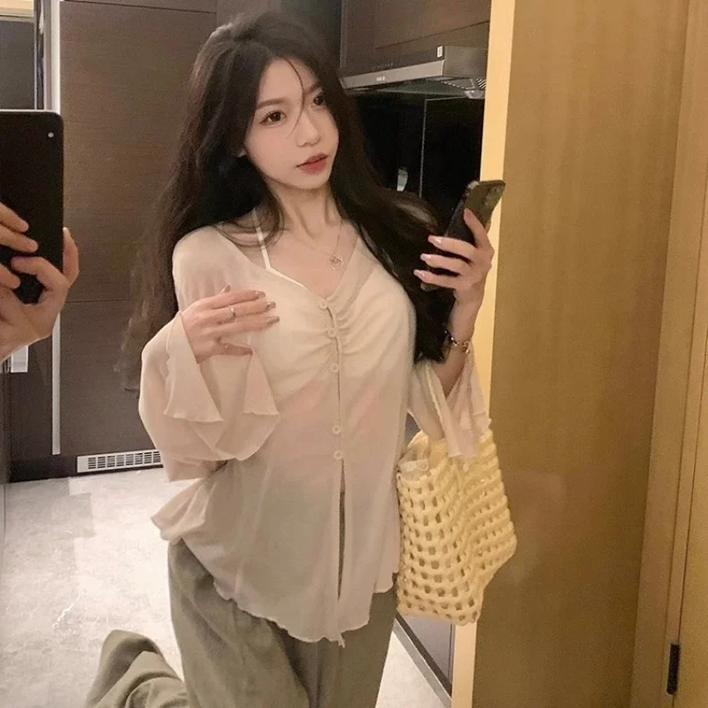 Sheer Flare Sleeve Blouse - Y2 - огляд і ціна Embroidery