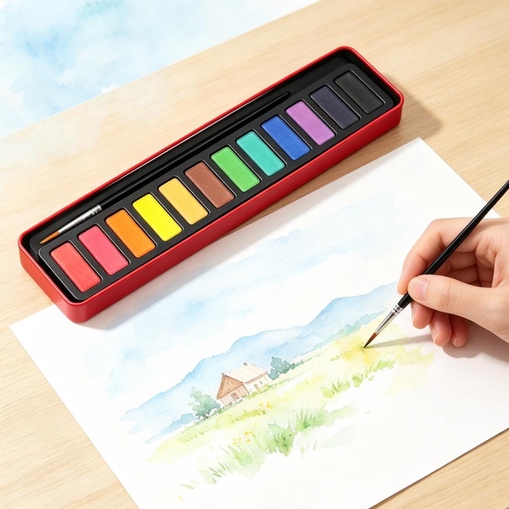 Portable Watercolor Paint Set  - огляд і ціна Watercolor Paint Set Solid Pigment