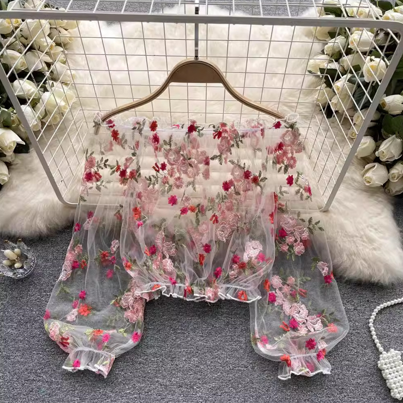 Women's Long Sleeve Floral Emb - огляд і ціна Embroidery