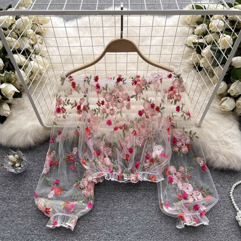 Women's Long Sleeve Floral Emb - огляд і ціна Embroidery