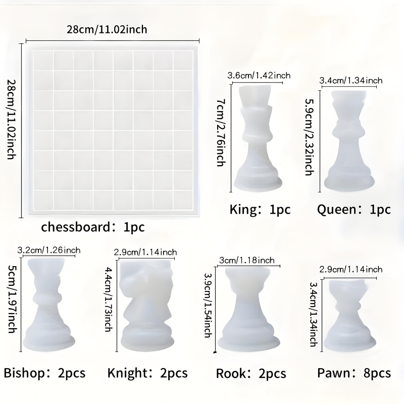 11Chessboard16Resin Silicone M - огляд і ціна Silicone Epoxy Resin Molds Set