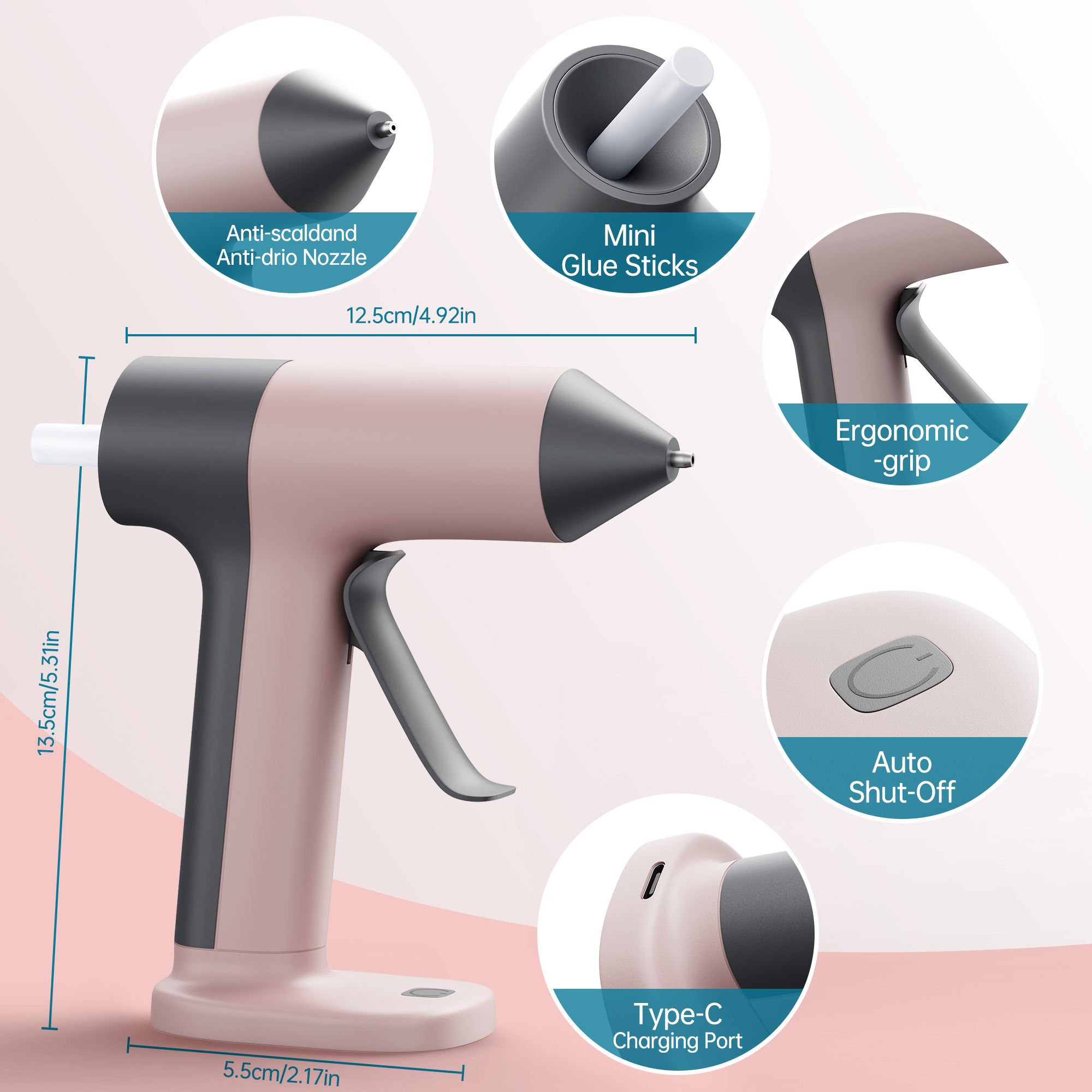 15W Wireless Hot Glue Gun With - огляд і ціна Hot Melt Glue Gun Cordless